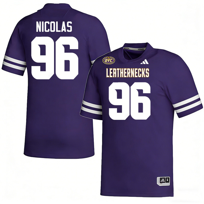 Western Illinois Leathernecks #96 Jalen Nicolas College Football Jerseys,Uniforms-Purple